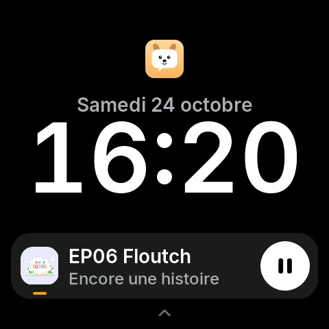 L'écran verrouillé et son mini lecteur